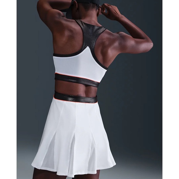 Nike White Tennis 🎾 Dress with Black and Orange Details Size Small NWT - Picture 2 of 4